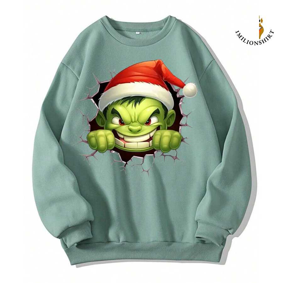 Hulk Smash Christmas Sweatshirt - Funny Holiday Superhero Jumper