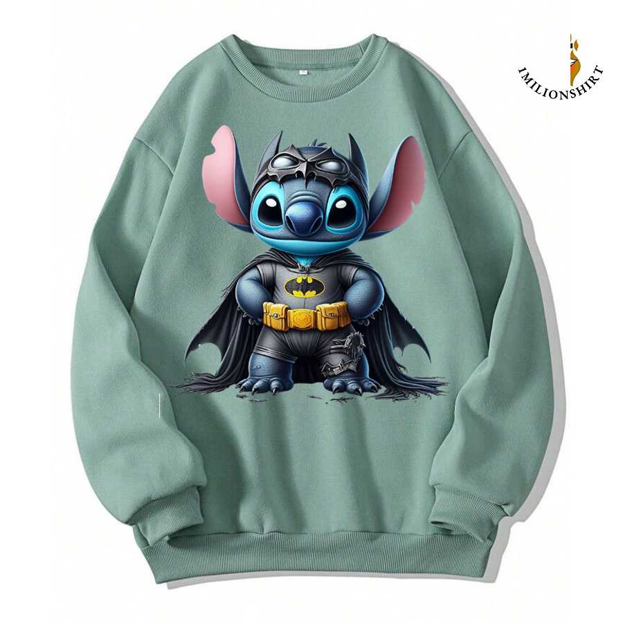 Stitch Batman Sweatshirt - Dc Comics Disney Fan Apparel