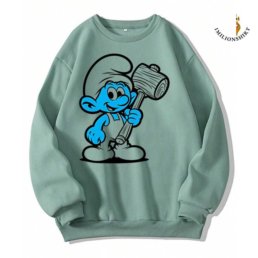Smurf Construction Sweatshirt - The Smurfs Cartoon Apparel