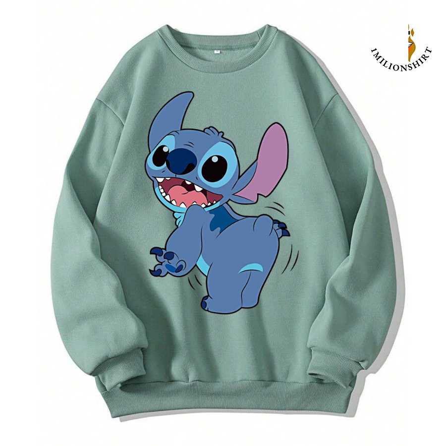 Happy Stitch Sweatshirt - Cute Disney Fan Apparel