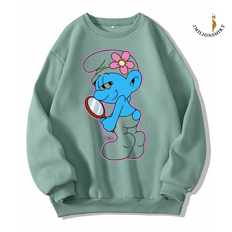 Makeup Smurfette Sweatshirt - The Smurfs Cartoon Apparel