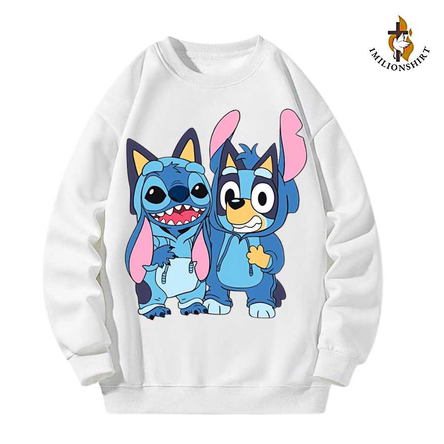 Stitch In Bluey Costume Sweatshirt - Cute Mashup Apparel