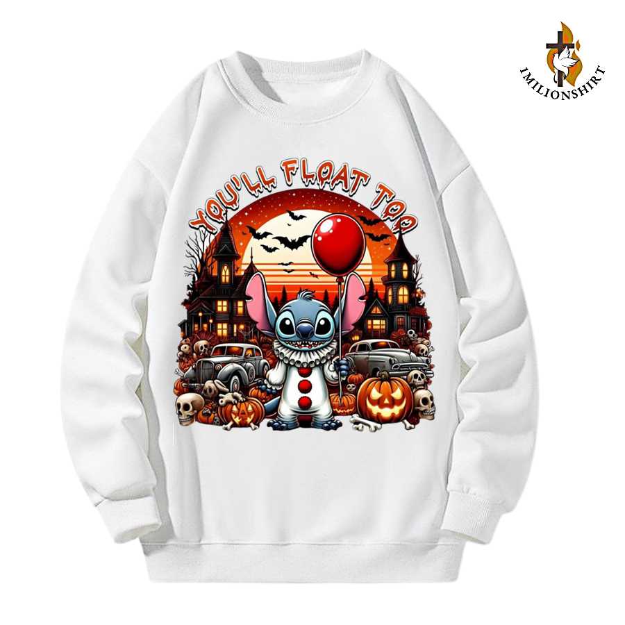Stitch Pennywise Halloween Sweatshirt - Spooky Fan Apparel