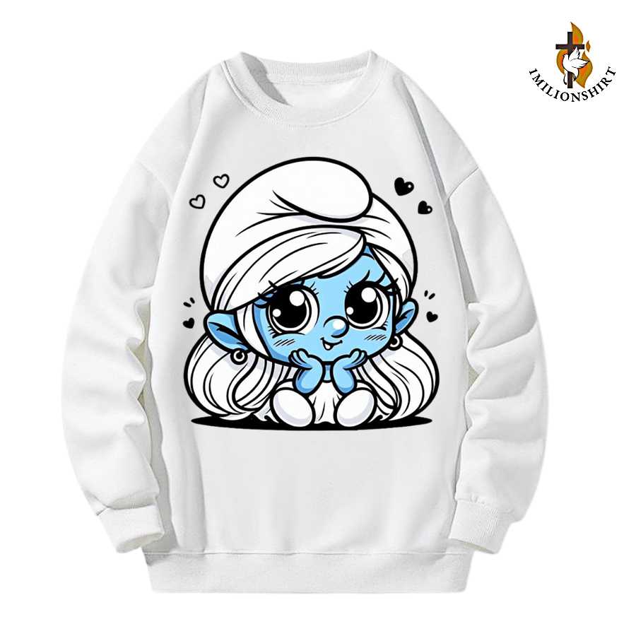 Smurfette Chibi Sweatshirt - Cute Cartoon Fan Apparel