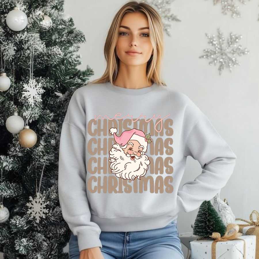 The Pink Hat Santa Christmas Sweatshirt