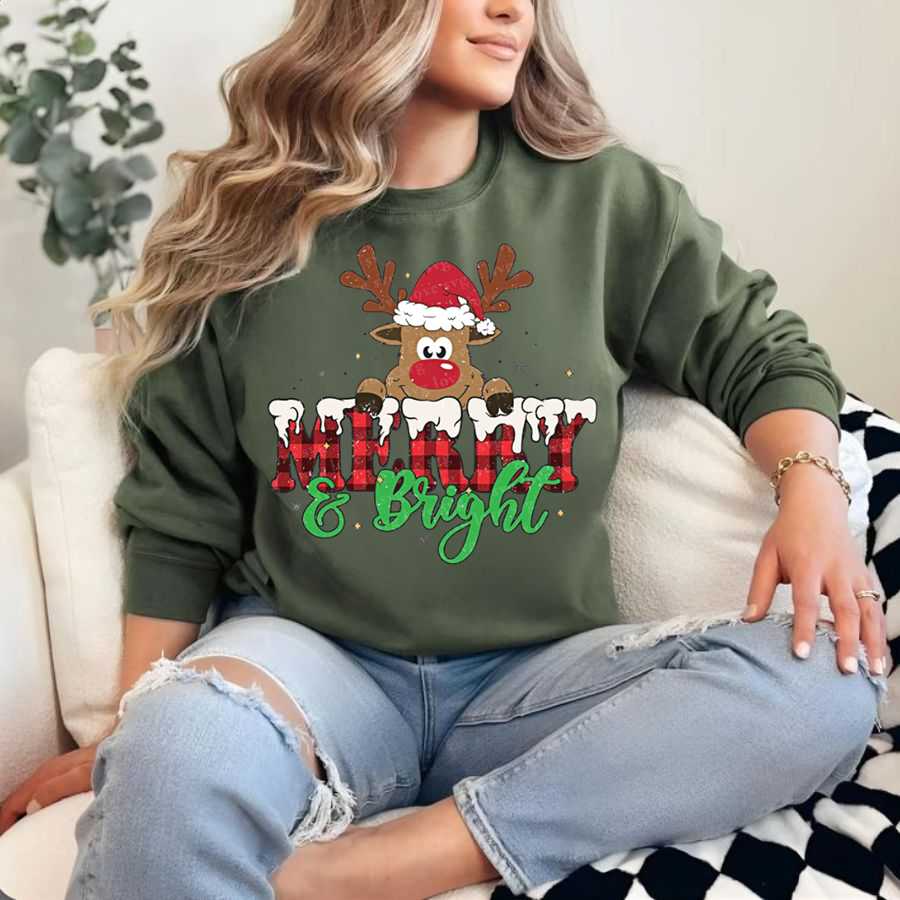 Merry Reindeer Christmas Sweatshirt