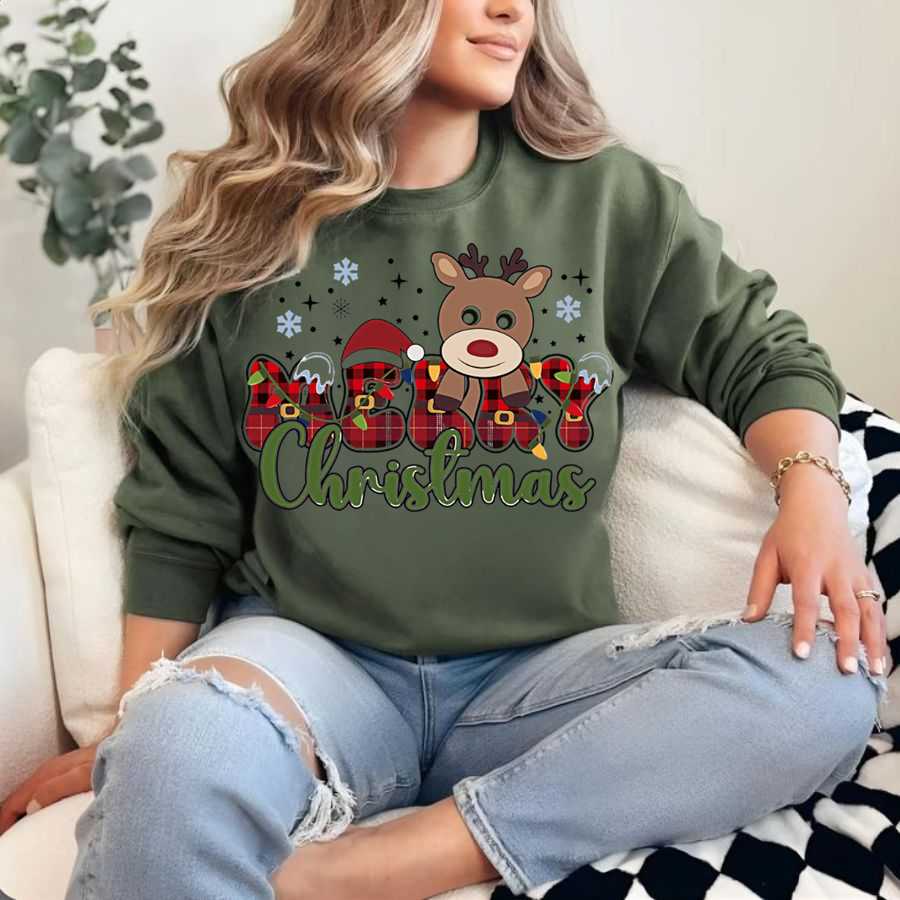 The Plaid Reindeer Christmas Sweatshirt