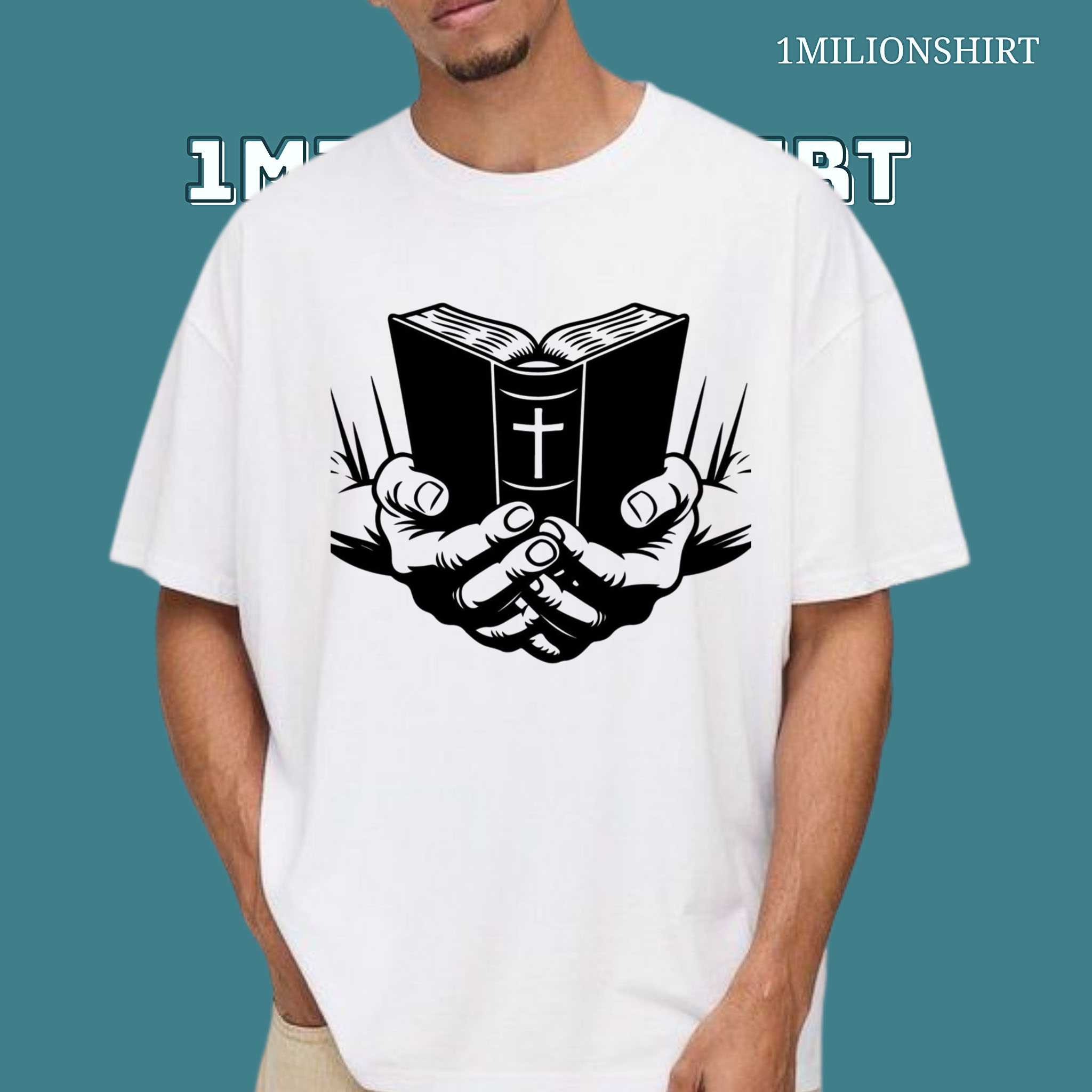 Hands Holding Bible T-Shirt – Scripture Power Tee, Christian Message