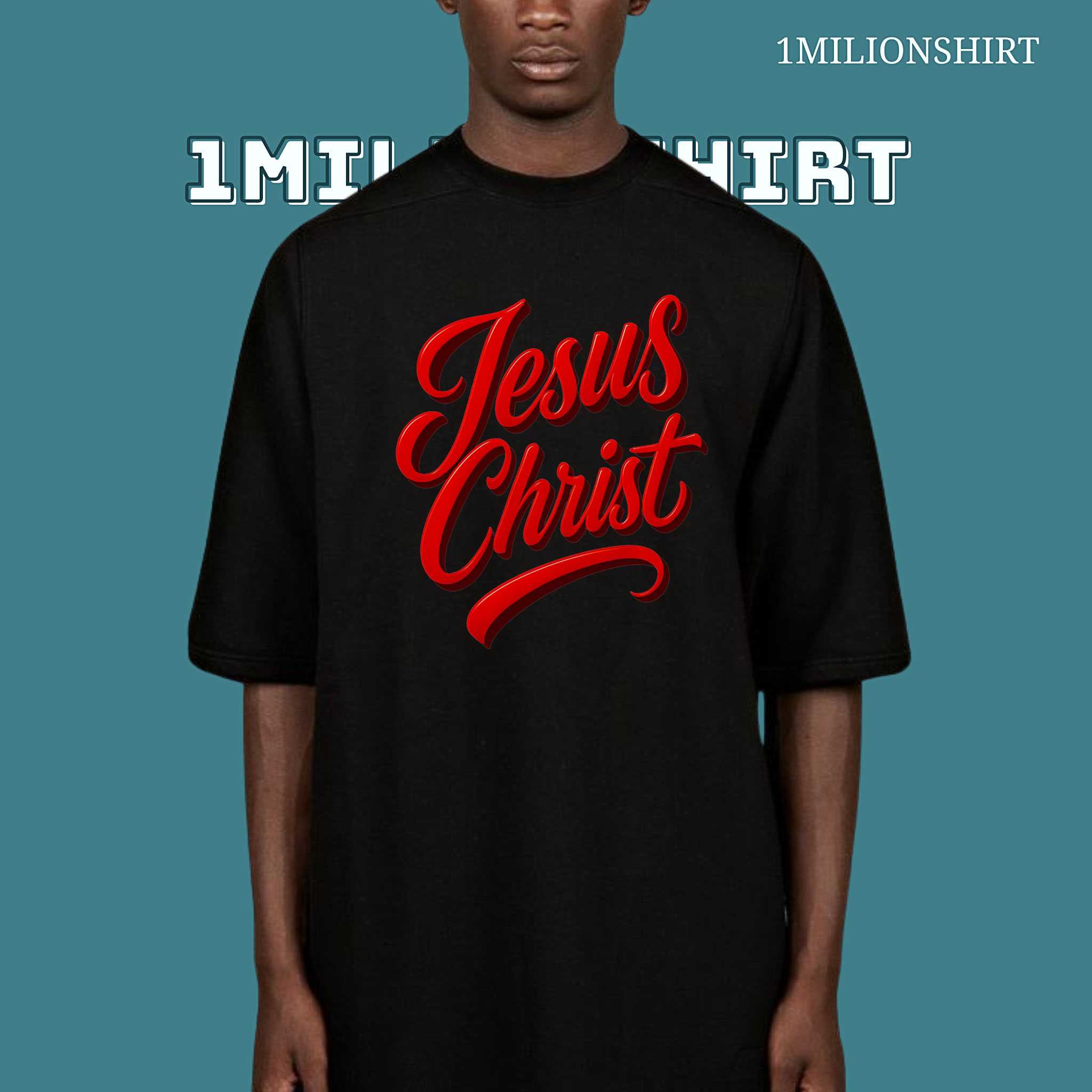 Jesus Christ T-Shirt – Reverent Script Design, Minimalist Faith Tee