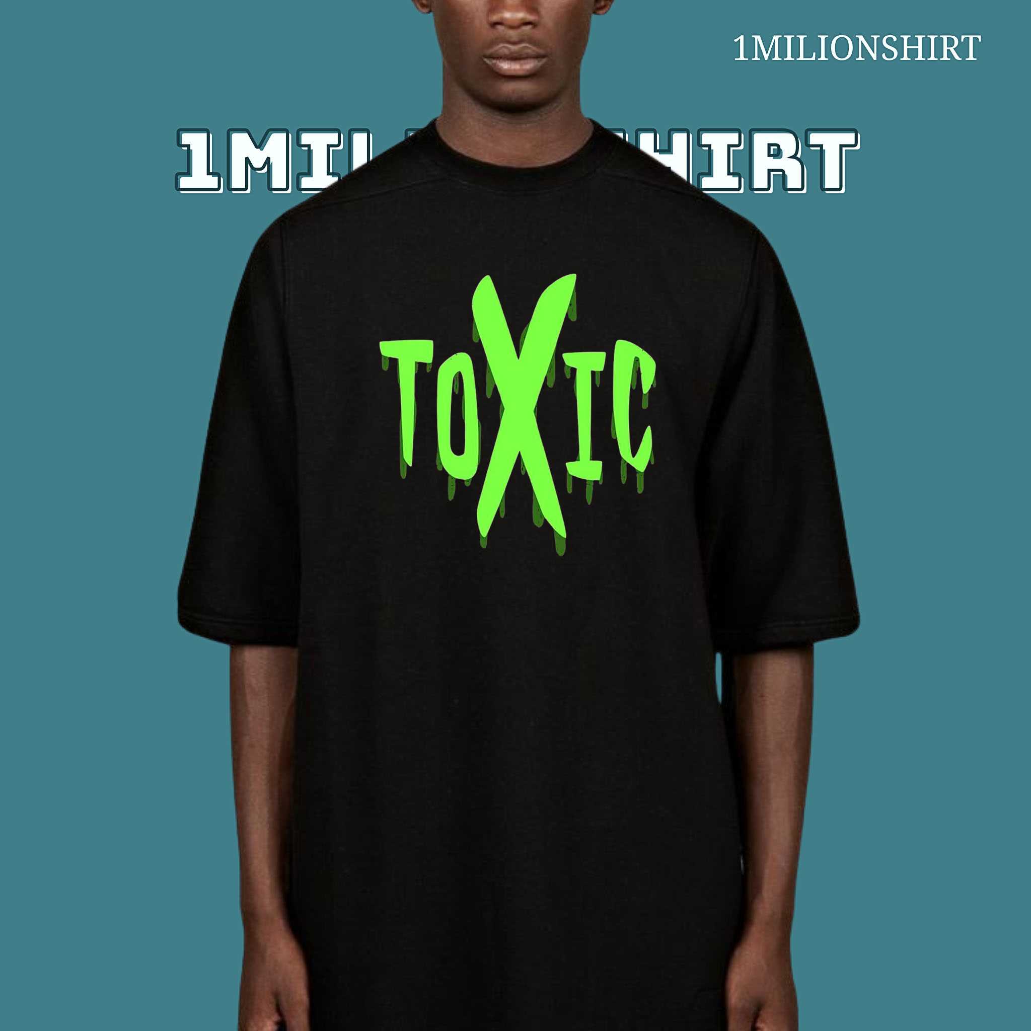 Toxic Slime T-Shirt – Neon Green Drip Lettering, Grunge Streetwear