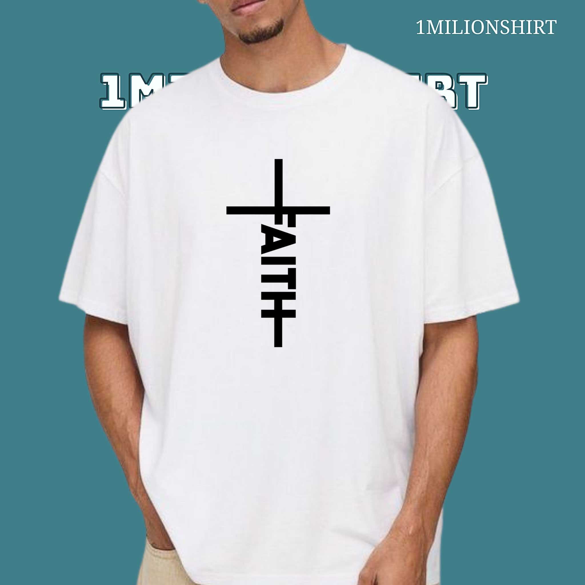 Faith Cross Vertical T-Shirt – Bold Christian Statement Tee