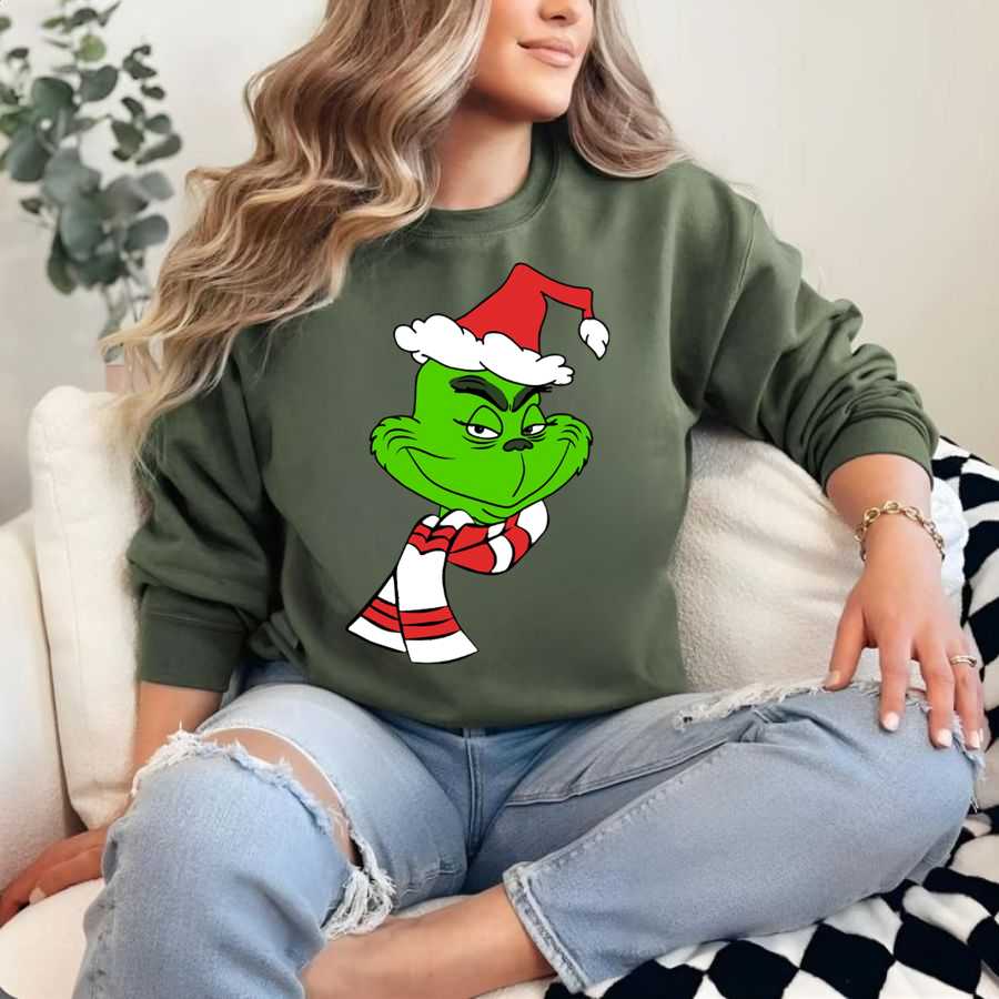Green Grinch Santa Christmas Sweatshirt