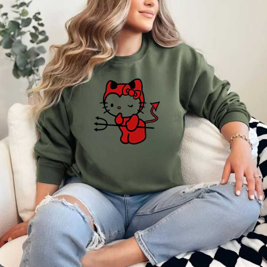 The Devil Kitty Hello Kitty Sweatshirt The Devil Kitty Hello Kitty Sweatshirt