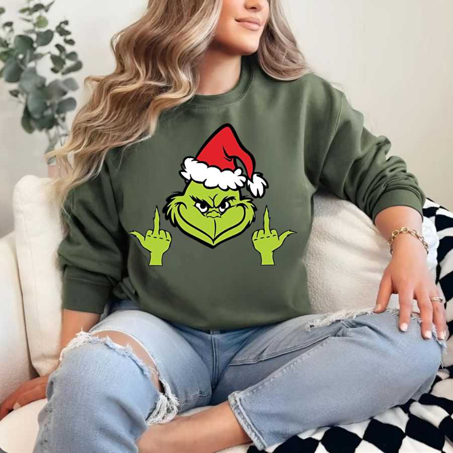 The Grinch's Double Salute Christmas Sweatshirt