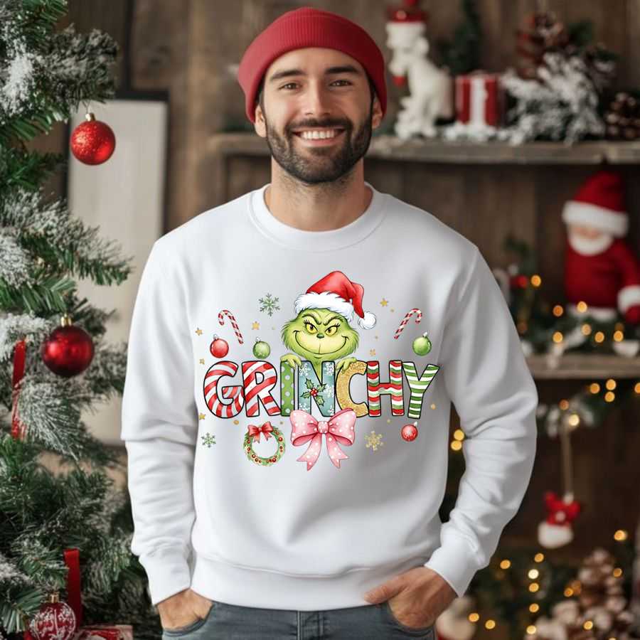 The Peeking Grinch Crewneck Sweatshirt 2 The Peeking Grinch Crewneck Sweatshirt 2