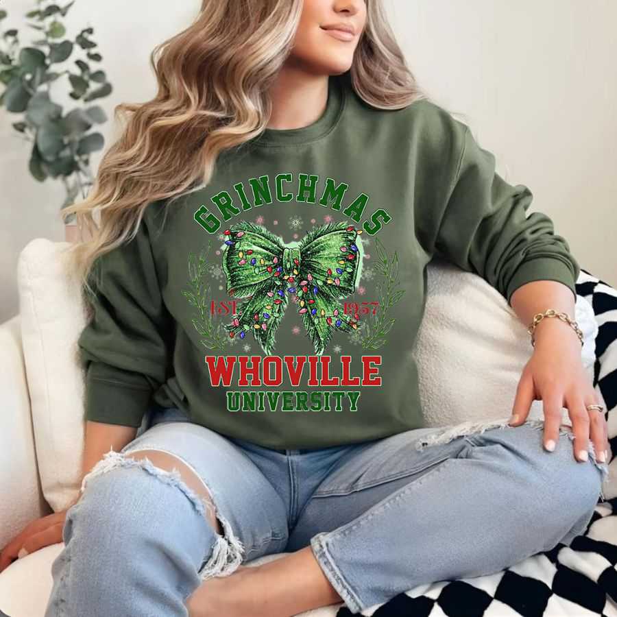 St. 1957 Grinchmas Butterfly Christmas Sweatshirt