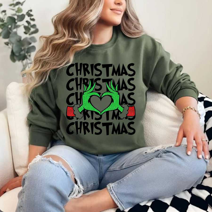 The Grinch Heart Hands Christmas Sweatshirt The Grinch Heart Hands Christmas Sweatshirt