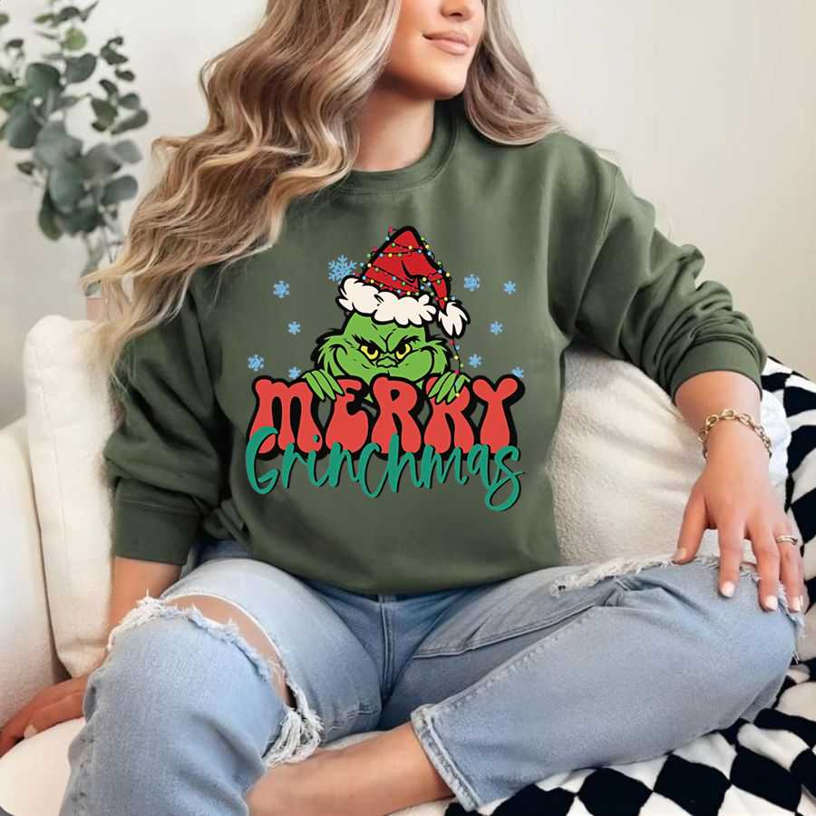 The Peeking Grinchmas Christmas Sweatshirt