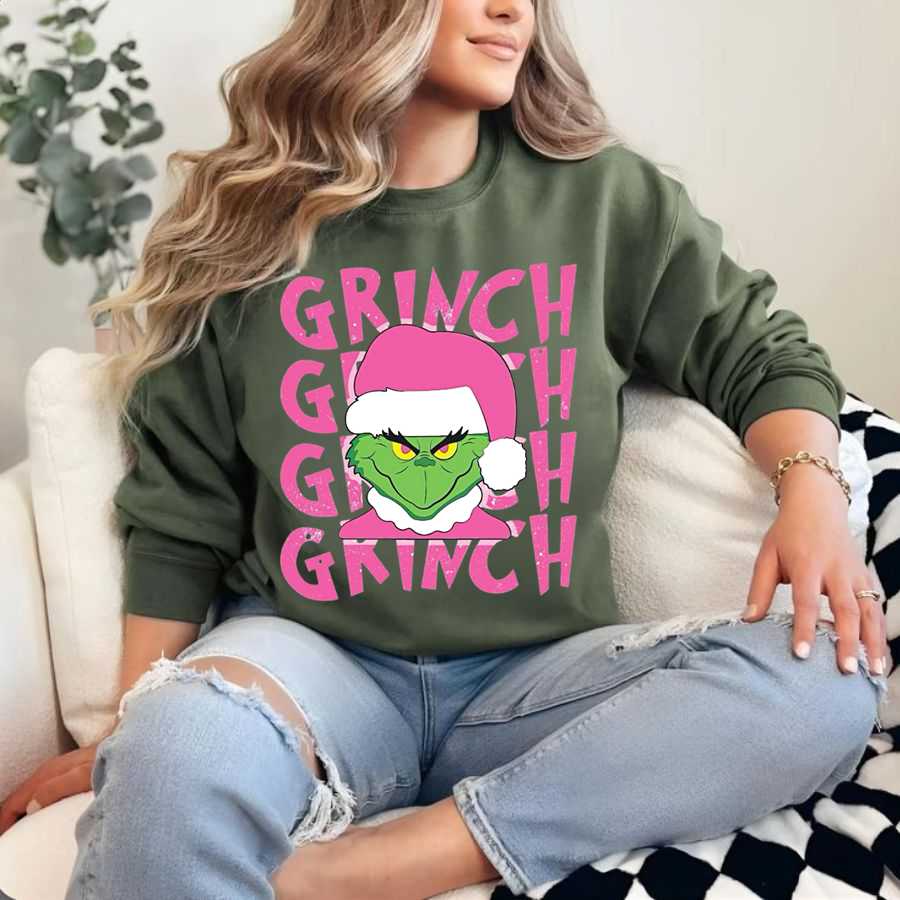 The Pink Grinch Christmas Sweatshirt