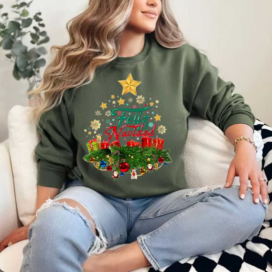 The Feliz Navidad Tree Christmas Sweatshirt