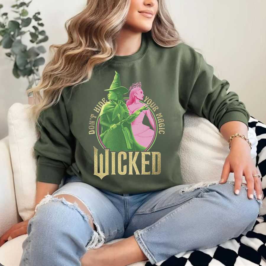 Wicked Bold Logo Sweatshirt - Official Musical Theatre Design Pullover Wicked Bold Logo Sweatshirt - Official Musical Theatre Design Pullover