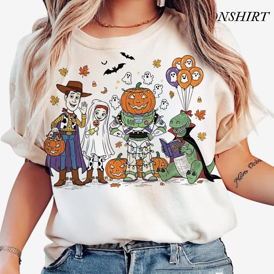 Toy-Story Halloween-Tee, Cartoon-Spooky Shirt
