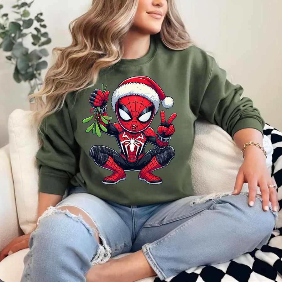 Holiday Spiderman Chibi Christmas Sweatshirt Holiday Spiderman Chibi Christmas Sweatshirt
