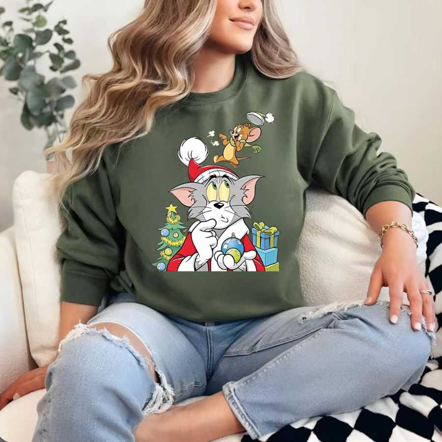Merry Christmas Tom And Jerry Sweatshirt Merry Christmas Tom And Jerry Sweatshirt