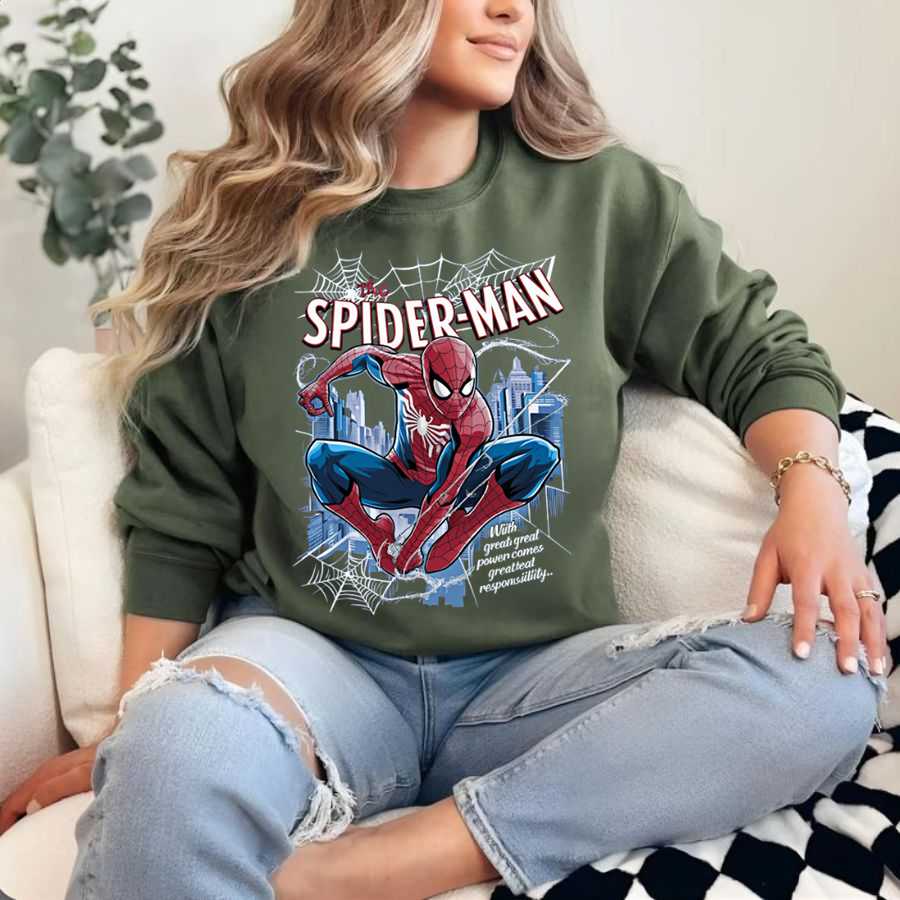 The Amazing Spider-Man Retro Comic Book Art Sweatshirt The Amazing Spider-Man Retro Comic Book Art Sweatshirt