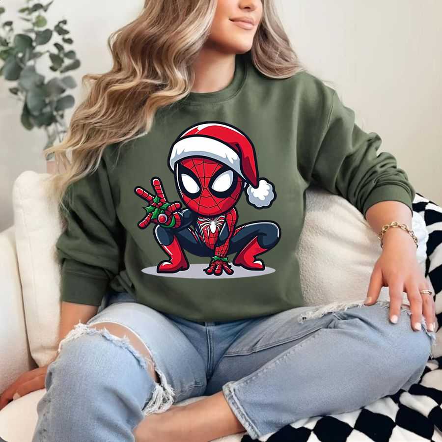 Ultimate Chibi Spider-Man Christmas Pose Sweatshirt Ultimate Chibi Spider-Man Christmas Pose Sweatshirt