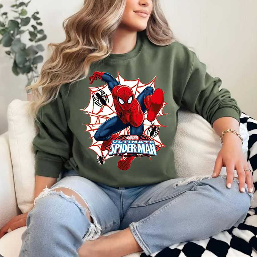 Ultimate Spider-Man Action Pose Logo Graphic Sweatshirt Ultimate Spider-Man Action Pose Logo Graphic Sweatshirt