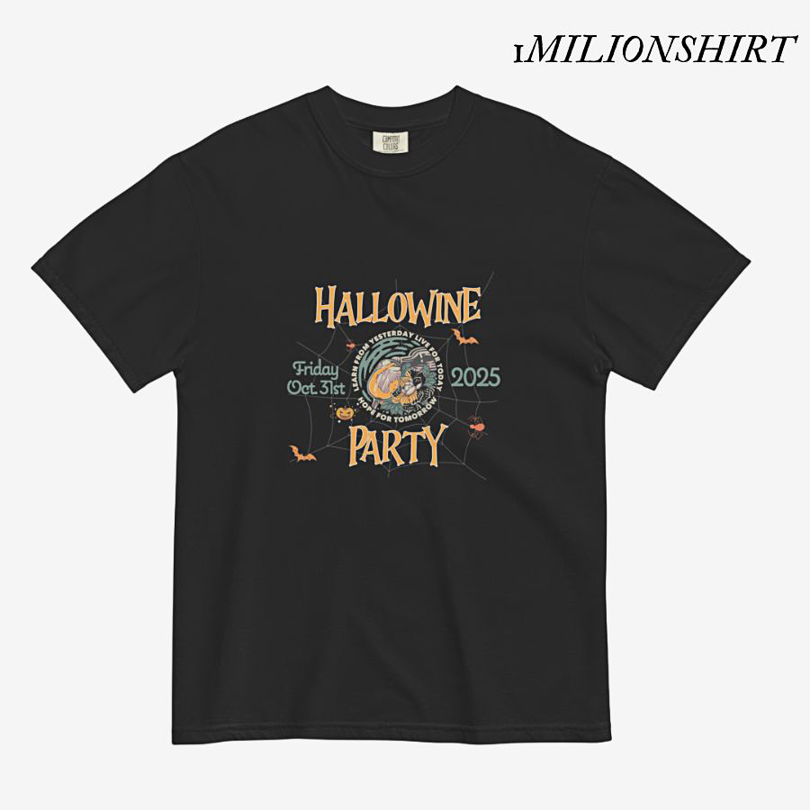 Halloween Hallowine T-Shirt 2025, Spooky Graphic Tee