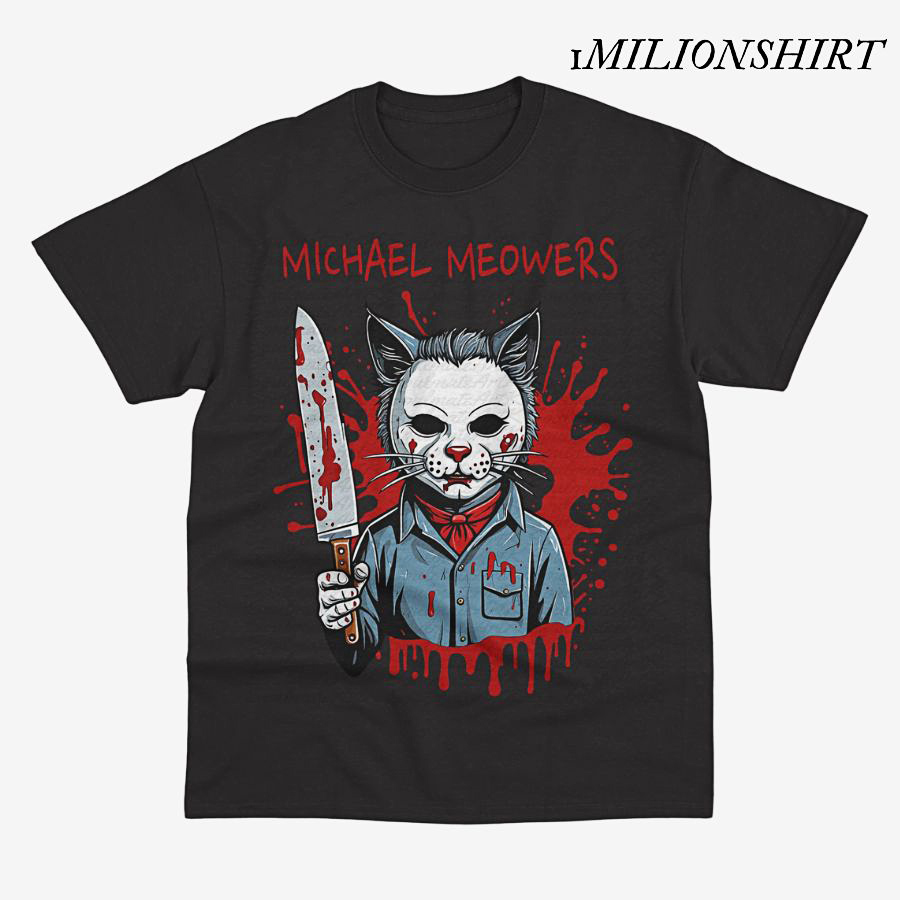 Michael Meowers Cat T-Shirt, Funny Halloween Meme Tee
