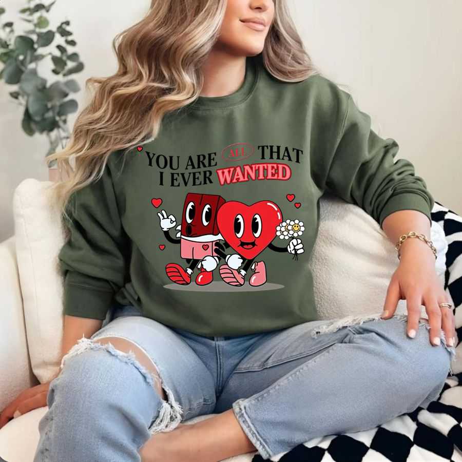 Cartoon Heart Mates Couple Sweatshirt