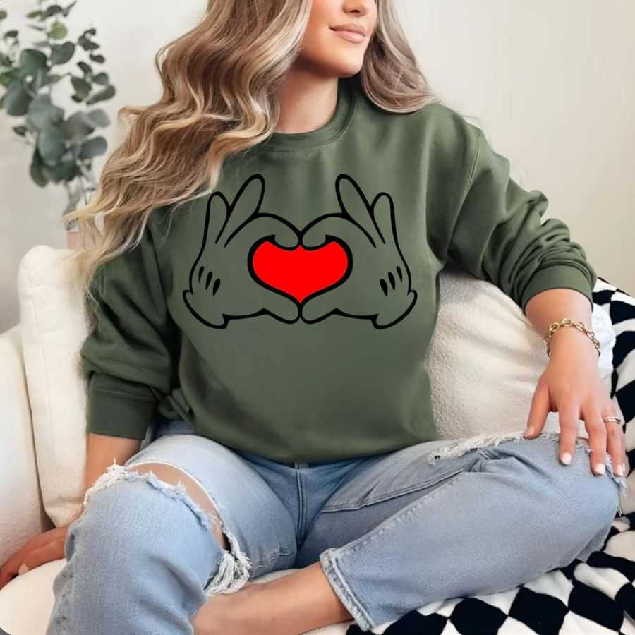 Hands Holding Heart Graphic Sweatshirt