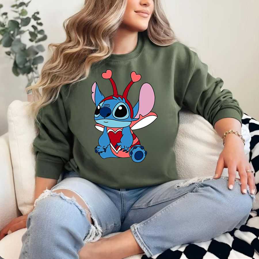 Disney Stitch & Angel Holding Hands Sweatshirt