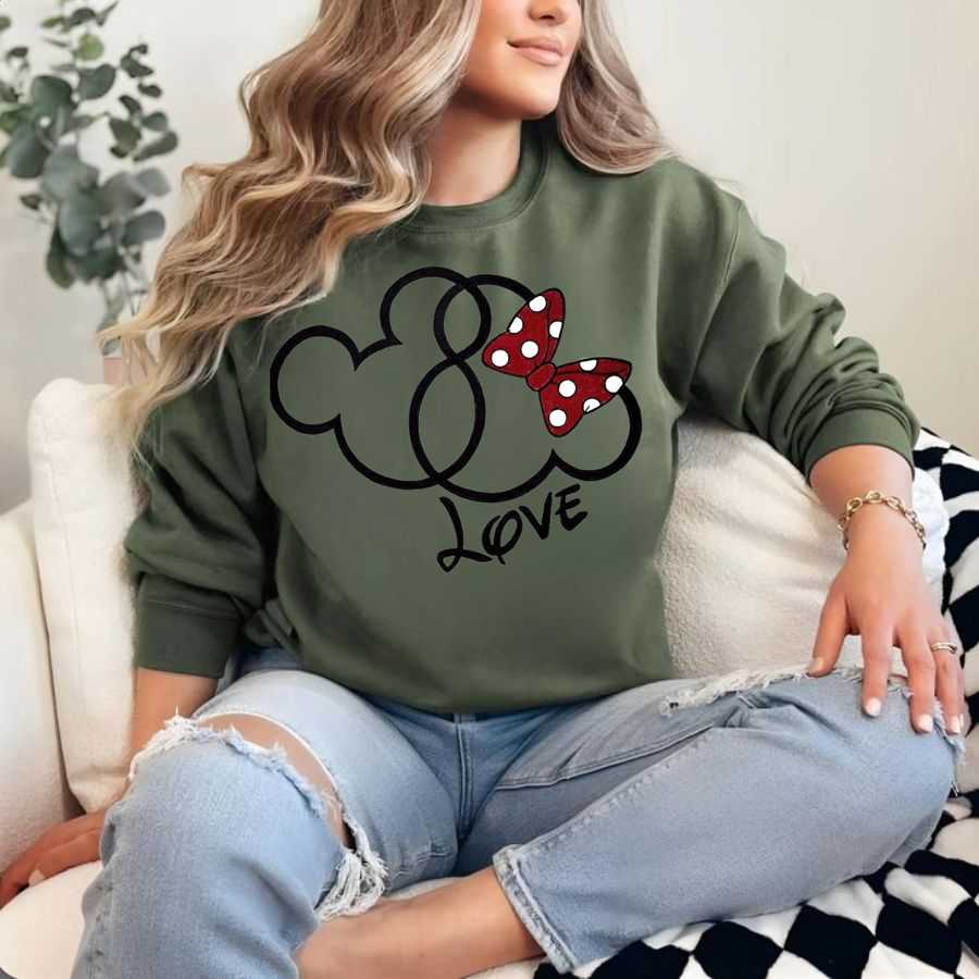 Minnie Mouse Head Silhouette Love Sweatshirt