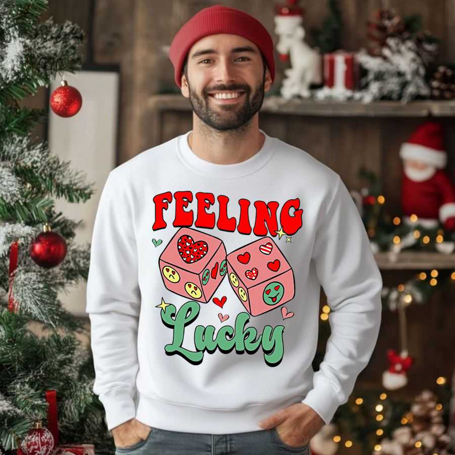 Feeling Lucky Clover Heart St. Patrick's Day Sweatshirt 2 Feeling Lucky Clover Heart St. Patrick's Day Sweatshirt 2