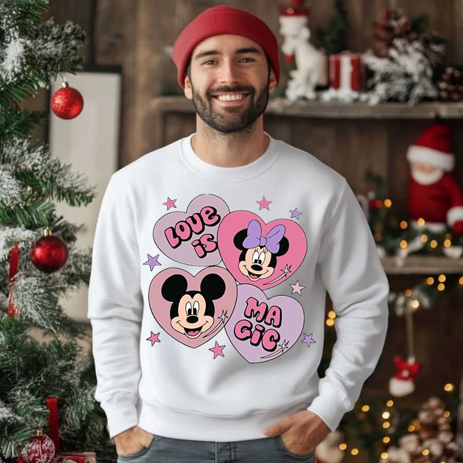 Disney Character Trio Valentine's Day Sweatshirt 2 Disney Character Trio Valentine's Day Sweatshirt 2