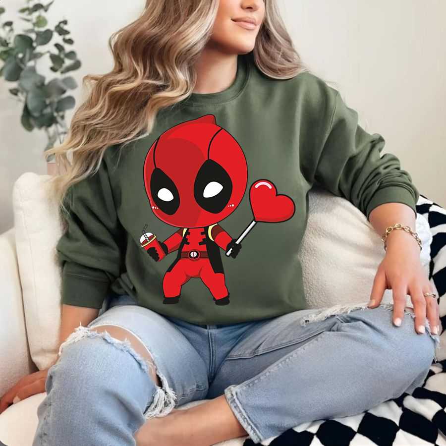 Marvel Deadpool Holding Heart Sweatshirt