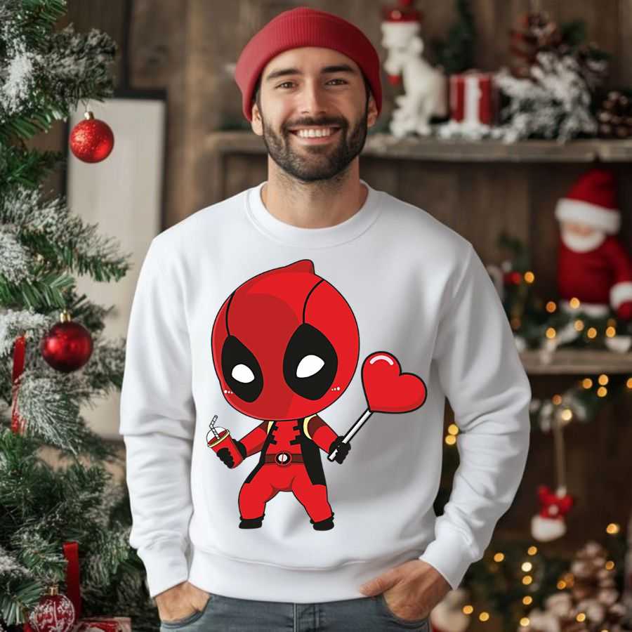 Marvel Deadpool Holding Heart Sweatshirt 2 Marvel Deadpool Holding Heart Sweatshirt 2
