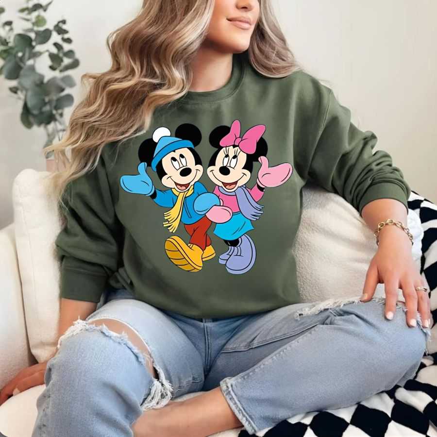 Cozy Disney Mickey & Minnie Mouse Hugging Sweatshirt