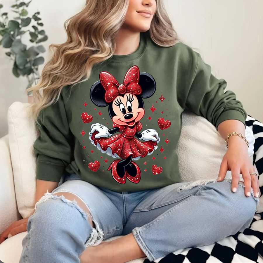 Glamorous Minnie Mouse Bow & Heart Sweatshirt