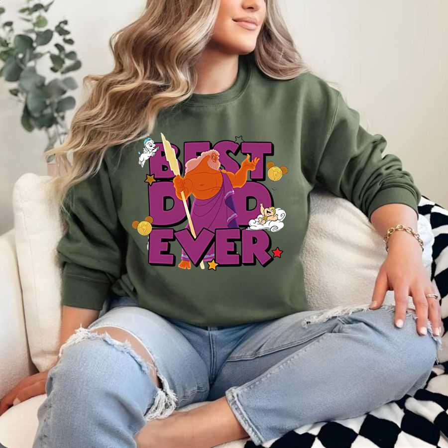 Disney Hercules Phil "best Dad Ever" Sweatshirt