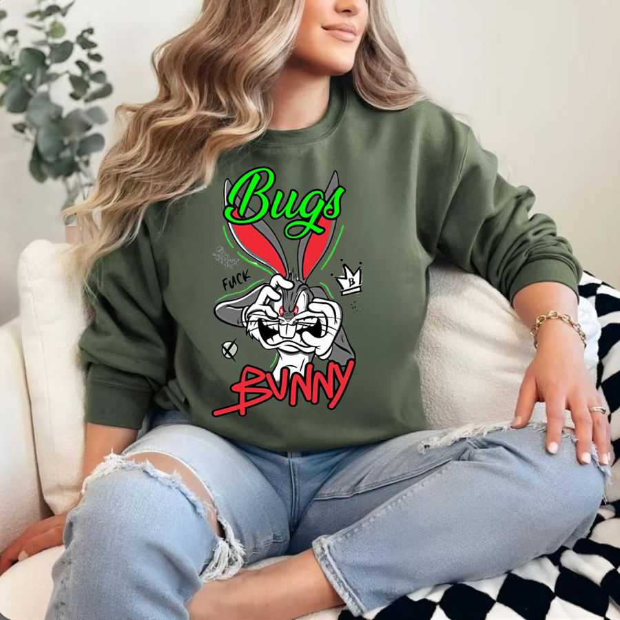 Angry Bunny King Looney Tunes Sweatshirt
