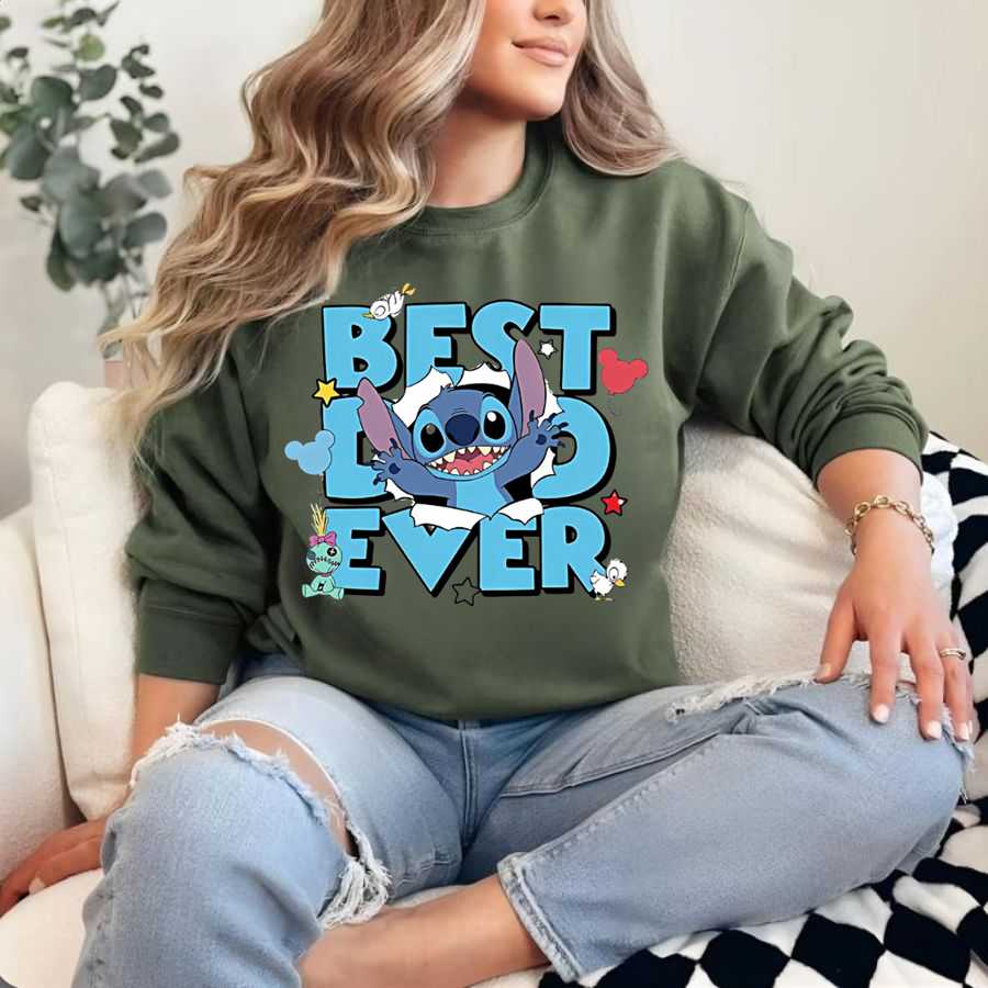 Disney Stitch Best Dad Ever Sweatshirt