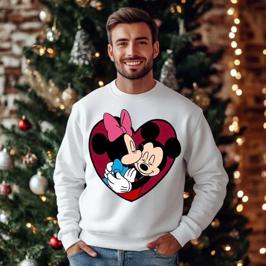 Disney Mickey & Minnie Mouse Classic Love Heart Sweatshirt 2 Disney Mickey & Minnie Mouse Classic Love Heart Sweatshirt 2