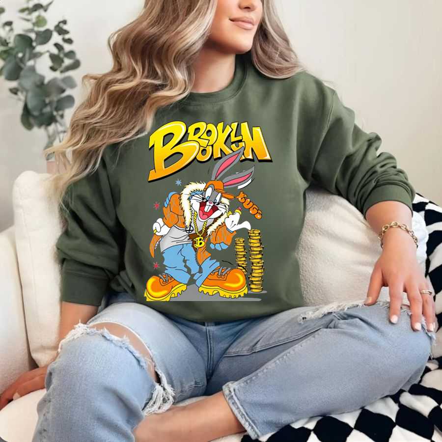 Looney Tunes Bugs Bunny Brooklyn Hustler Retro Sweatshirt Looney Tunes Bugs Bunny Brooklyn Hustler Retro Sweatshirt