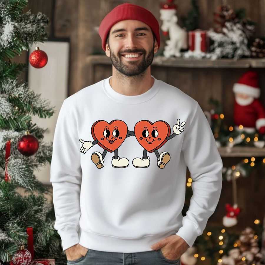 Perfectly Paired Cartoon Heart Eyes Sweatshirt 2 Perfectly Paired Cartoon Heart Eyes Sweatshirt 2