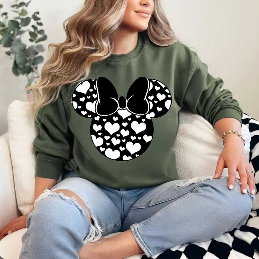 Disney Minnie Mouse Heart Polka Dot Silhouette Sweatshirt